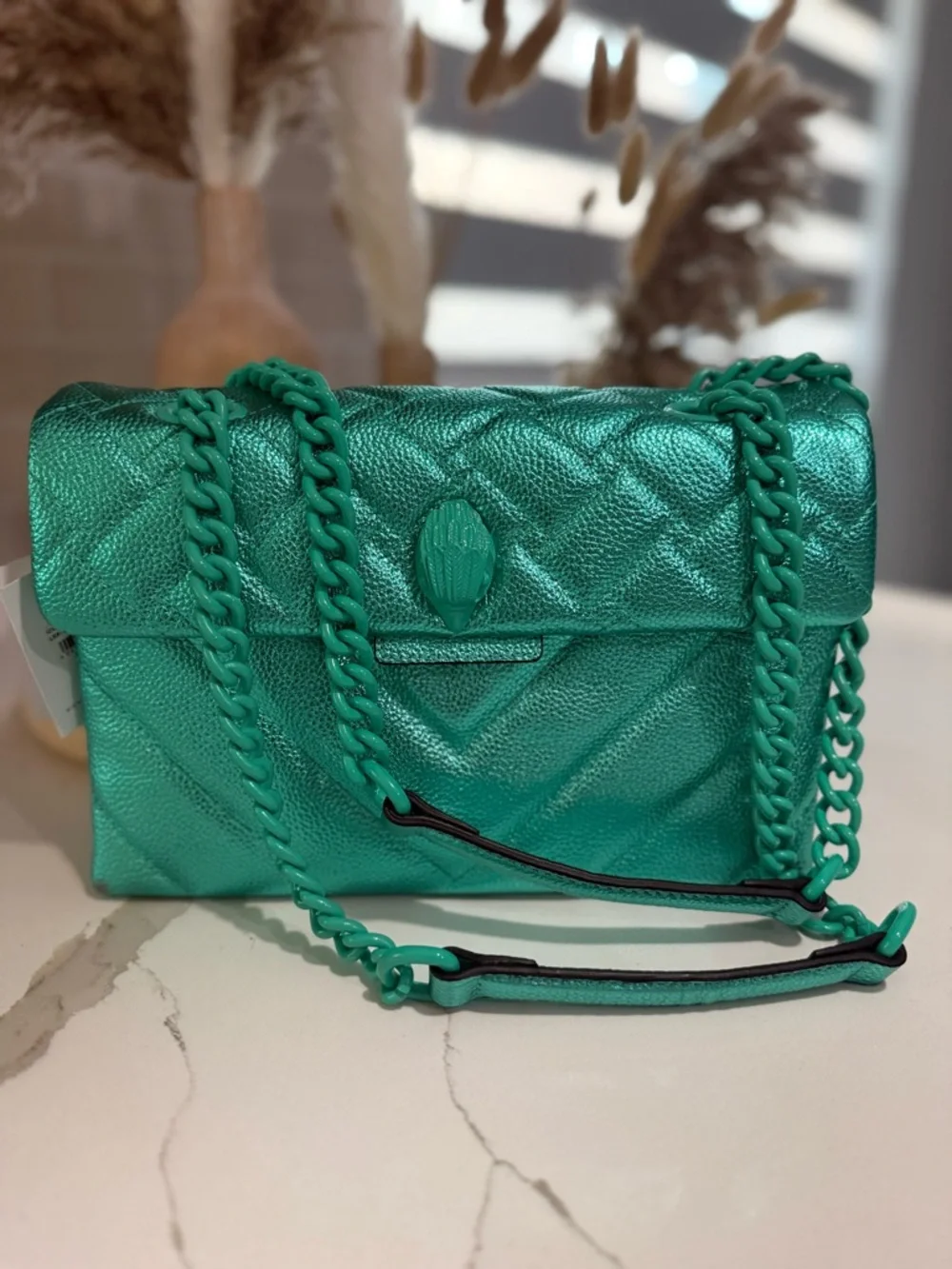 💥Kurt Geiger London Kensington Drench💥 NWT! Metallic Green - Picture 1 of 12